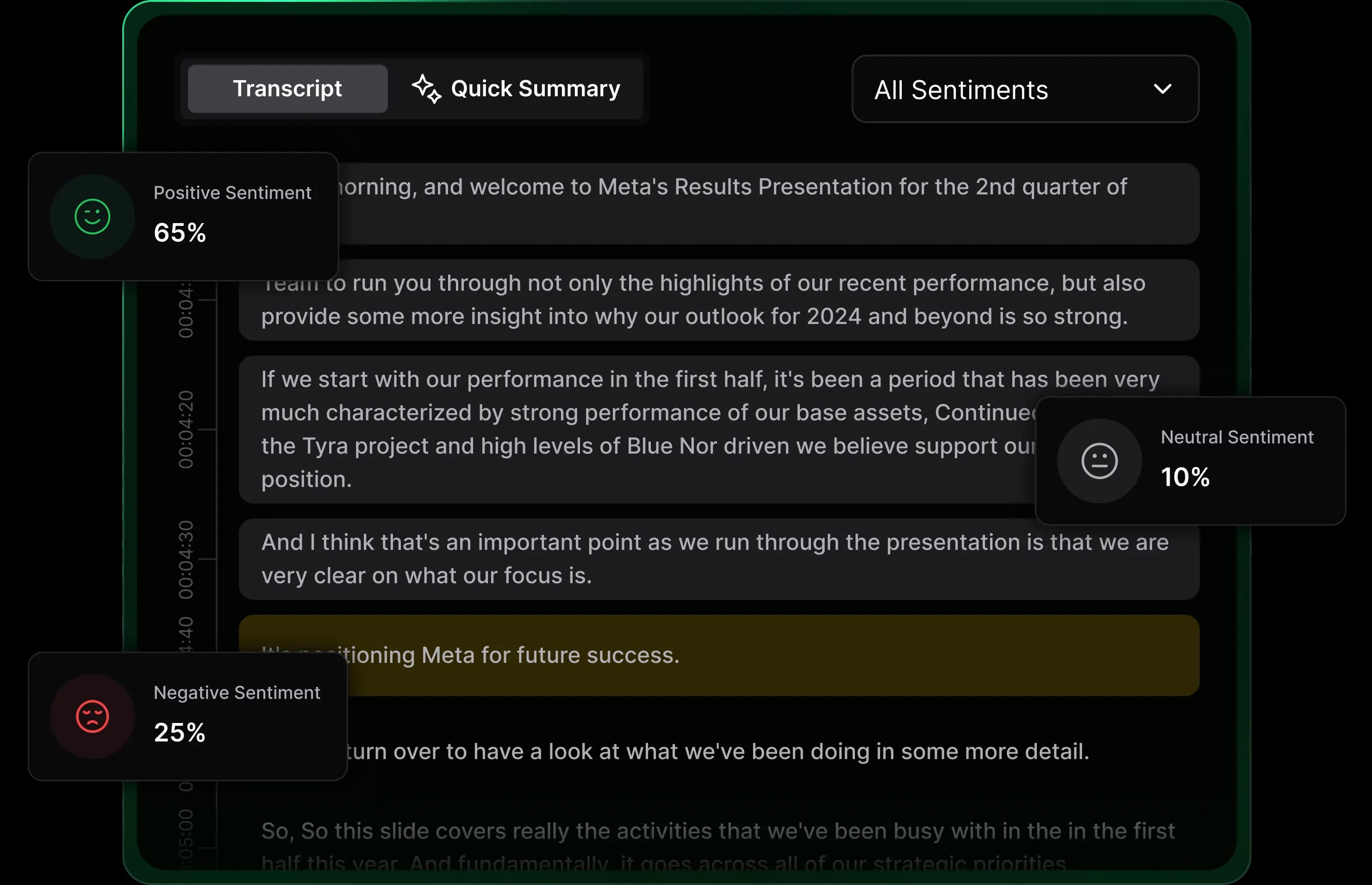 AI Powered Transcripts preview
